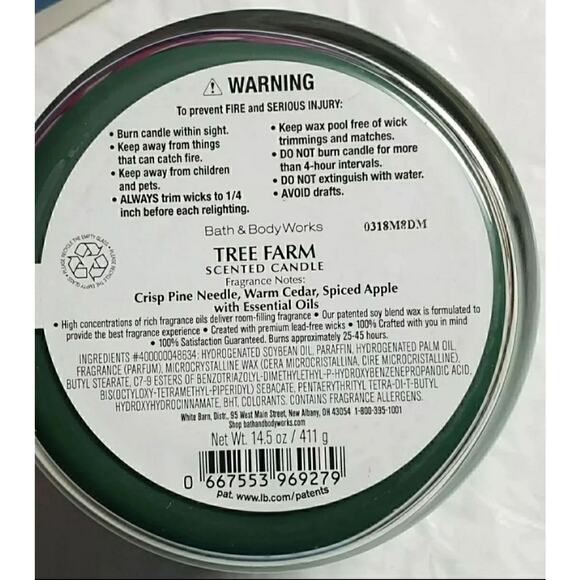 BBW Tree Farm Large 3 Wick Candle Holiday Home Fragrance Decor - Picture 2 of 2